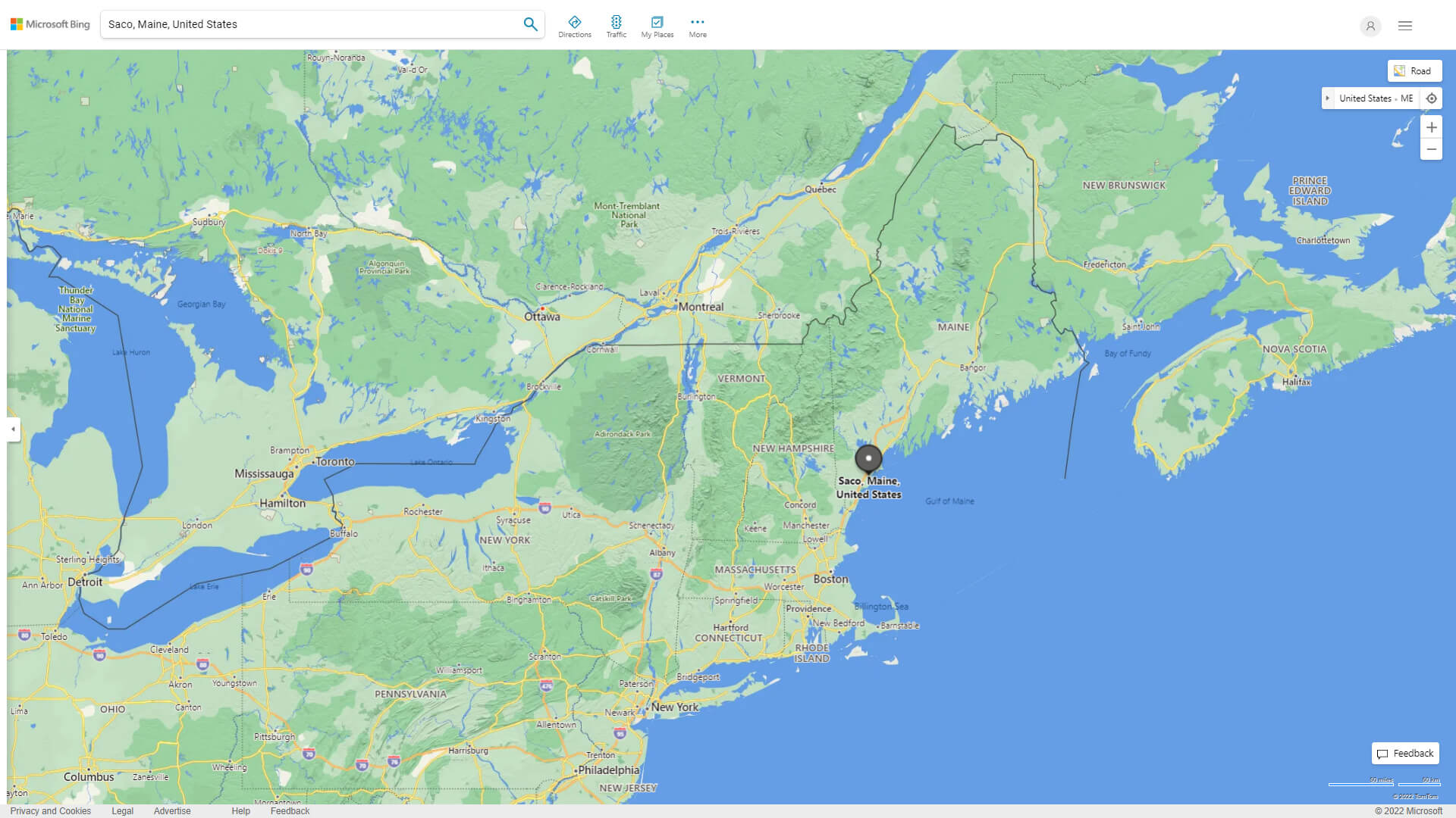 Saco Map Maine